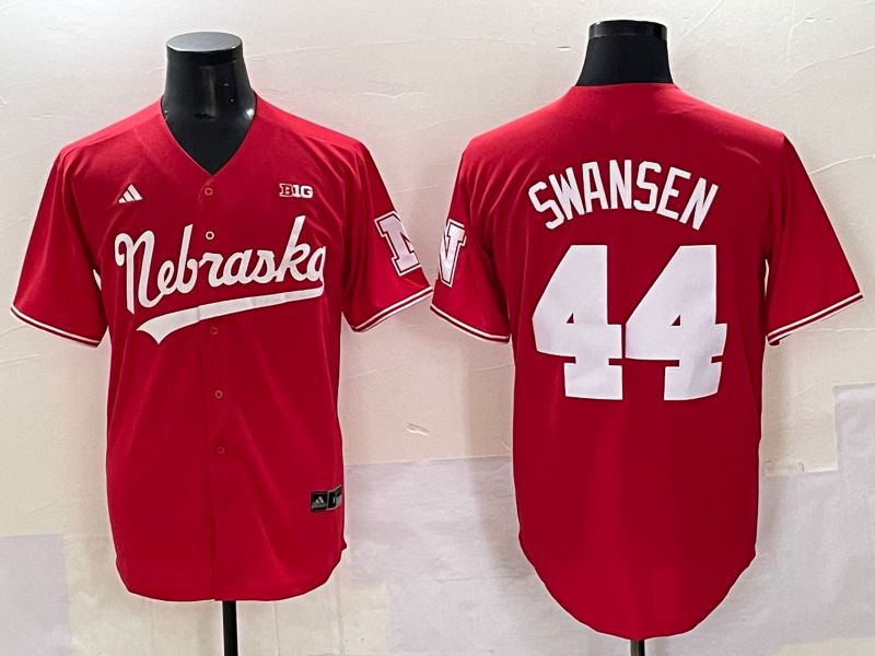 Men Nebraska Cornhuskers #44 Swansen Red 2025 Joint Name NCAA Jersey style 8->ncaa teams->NCAA Jersey